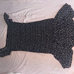 Black dress with white flowers